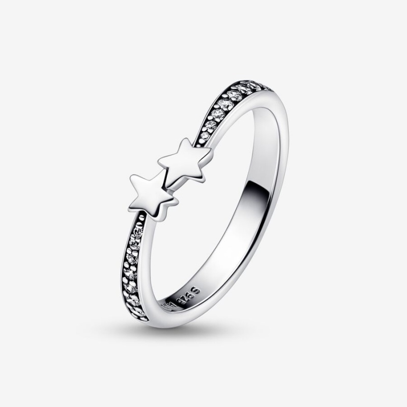 Pandora Shooting Stars Sparkling Ring Sterling Silver | 71468-NJIH