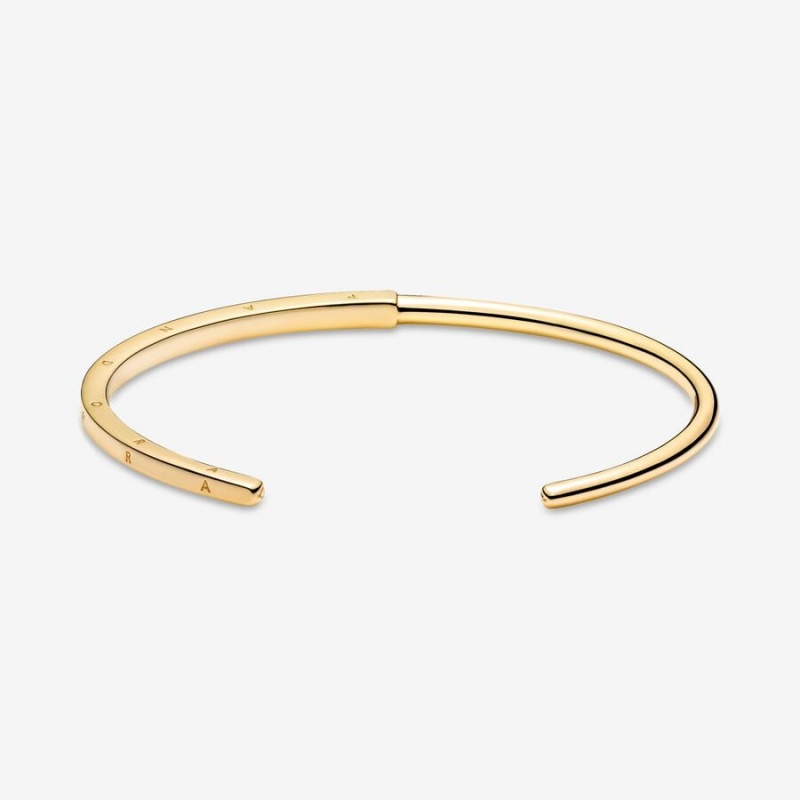 Pandora Signature I-D Open Bangle Gold Plated | 42968-BCNM