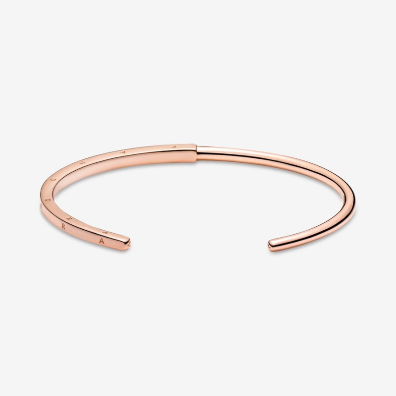 Pandora Signature I-D Open Bangle Rose Gold Plated | 03916-KMZA