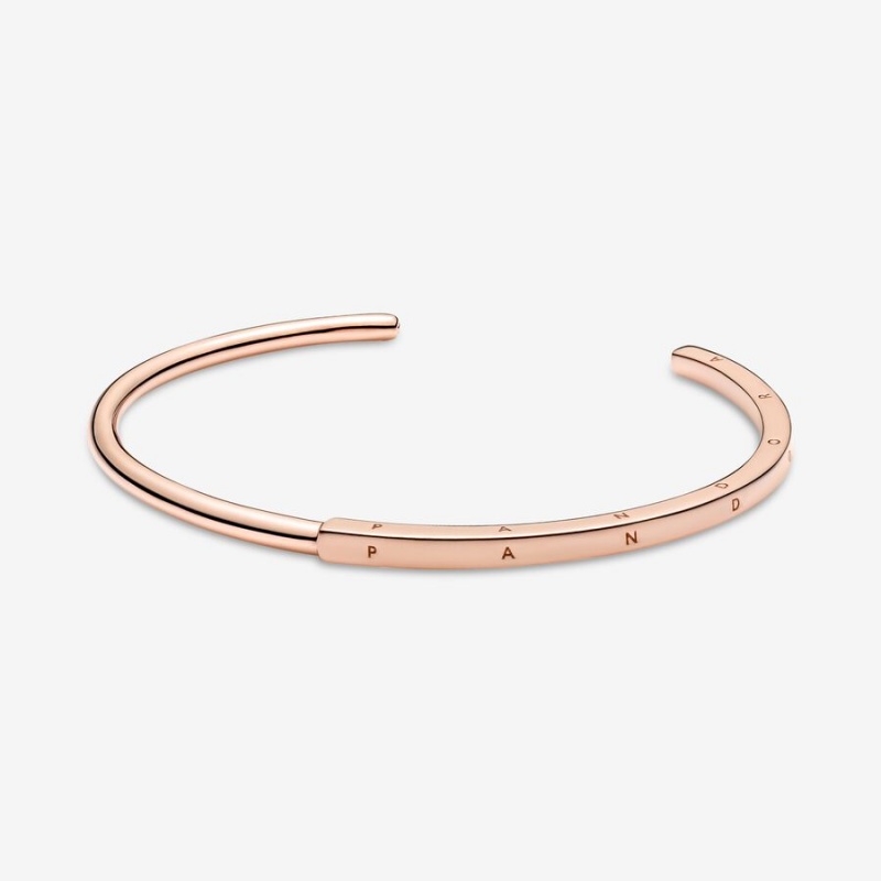 Pandora Signature I-D Open Bangle Rose Gold Plated | 03916-KMZA