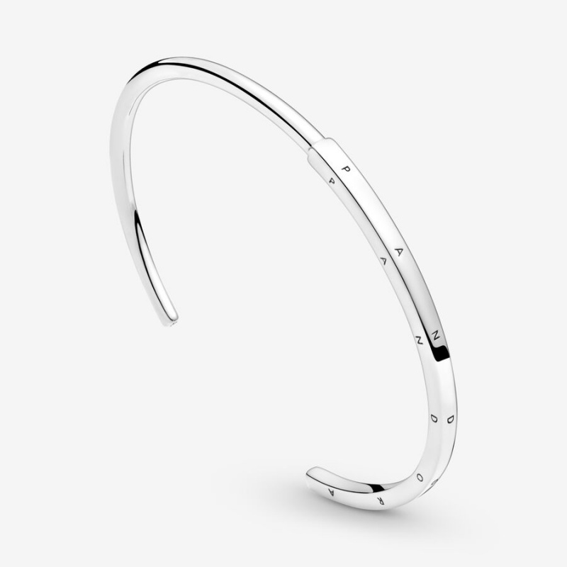 Pandora Signature I-D Open Bangle Sterling Silver | 17430-HYWJ