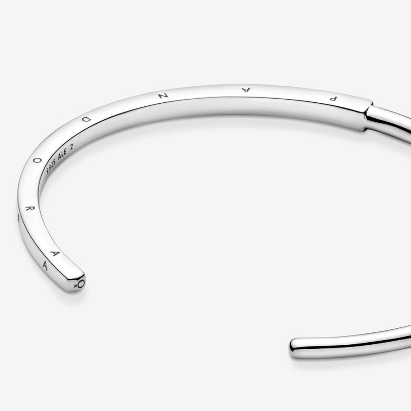 Pandora Signature I-D Open Bangle Sterling Silver | 17430-HYWJ