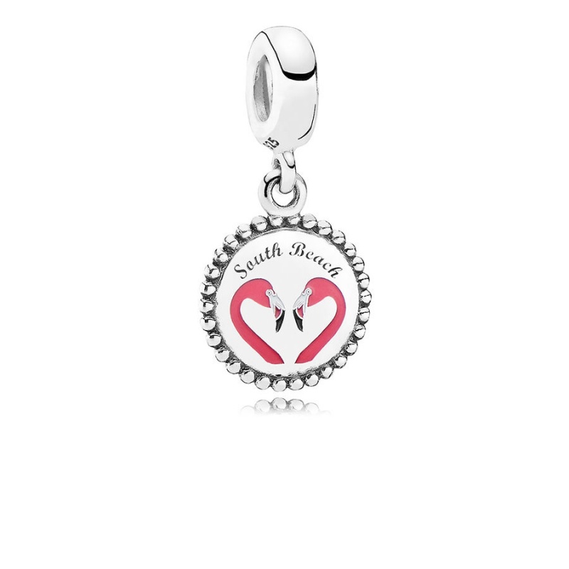 Pandora South Beach Flamingo Dangle Charm Sterling Silver | 57803-VIBD