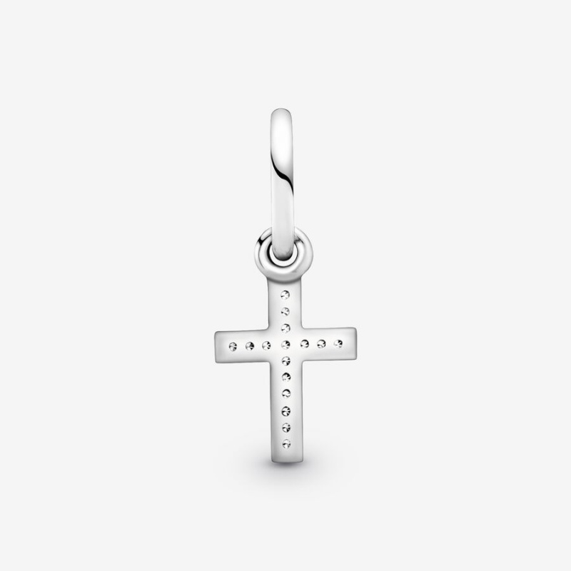 Pandora Sparkling Cross Dangle Charm Sterling Silver | 52148-WNAL