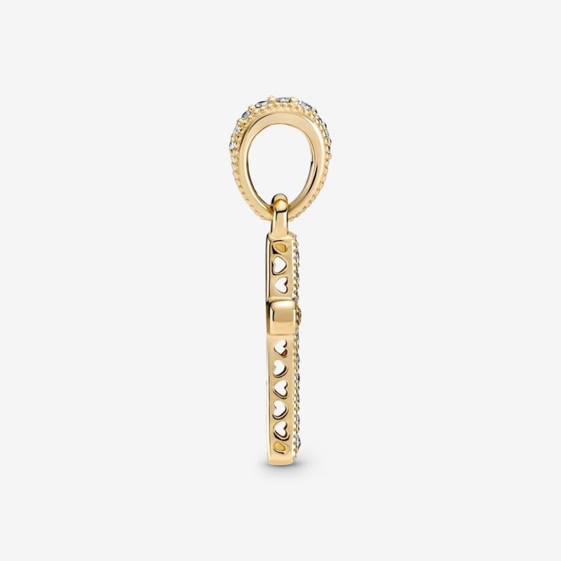 Pandora Sparkling Cross Pendant Gold | 90154-DETH