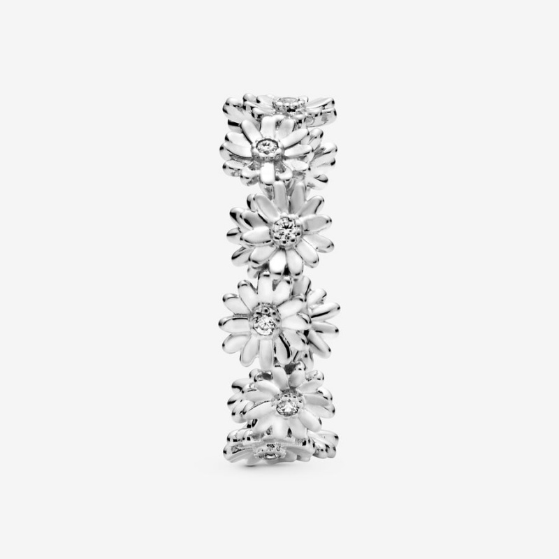 Pandora Sparkling Daisy Flower Crown Ring Sterling Silver | 50742-PVNC