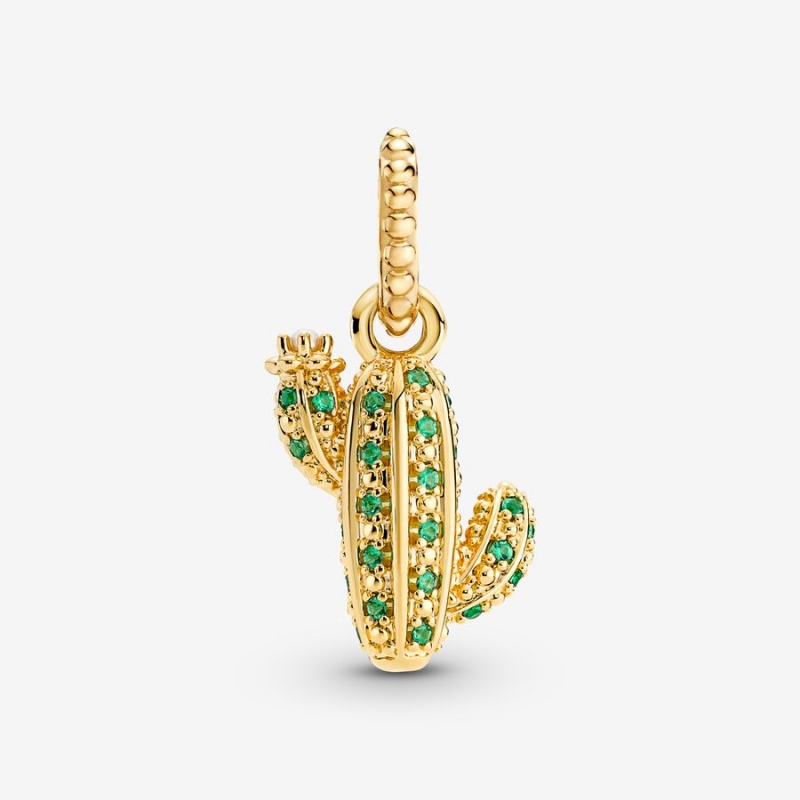 Pandora Sparkling Desert Cactus Pendant Gold Plated | 49153-IAEH