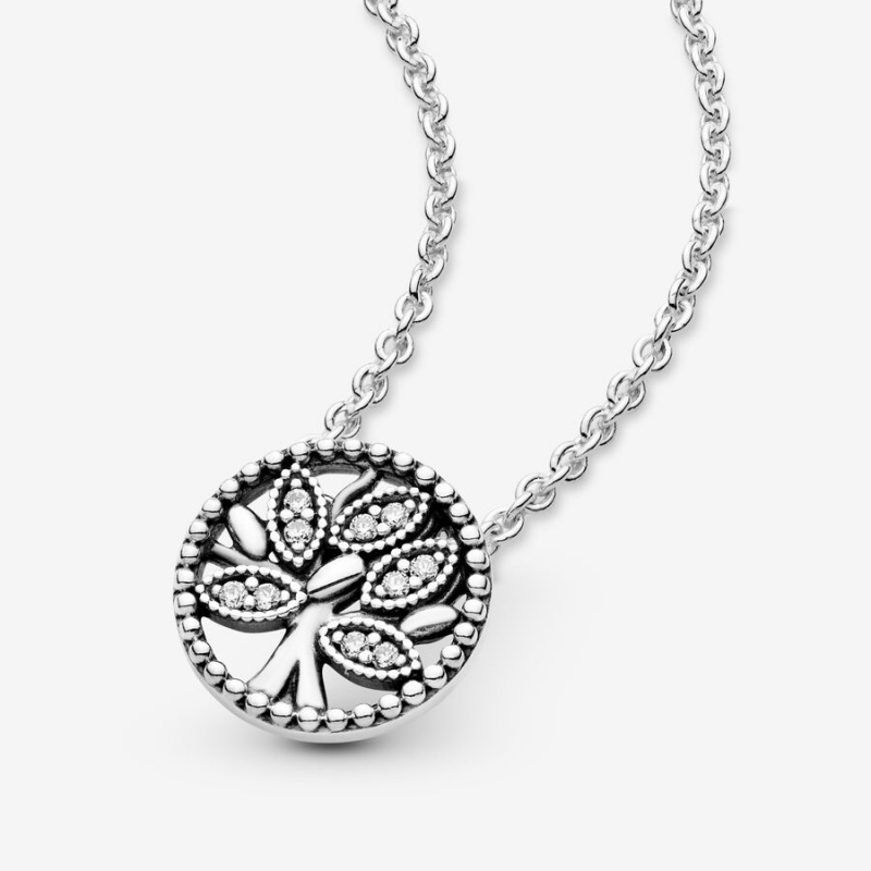 Pandora Sparkling Family Tree Necklace Family Jewelry | 30574-FAKD