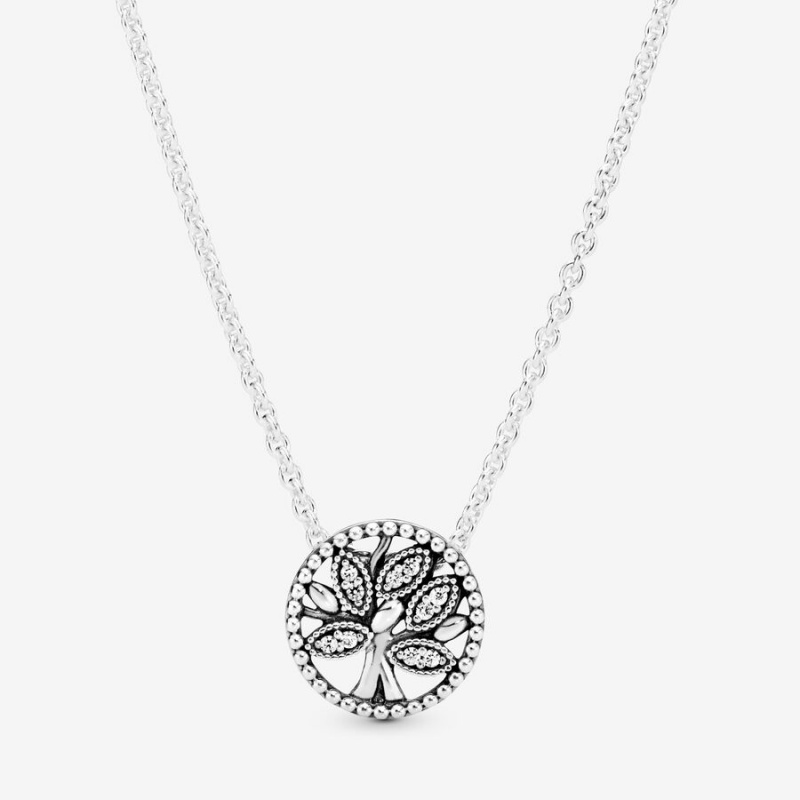 Pandora Sparkling Family Tree Necklace Family Jewelry | 30574-FAKD