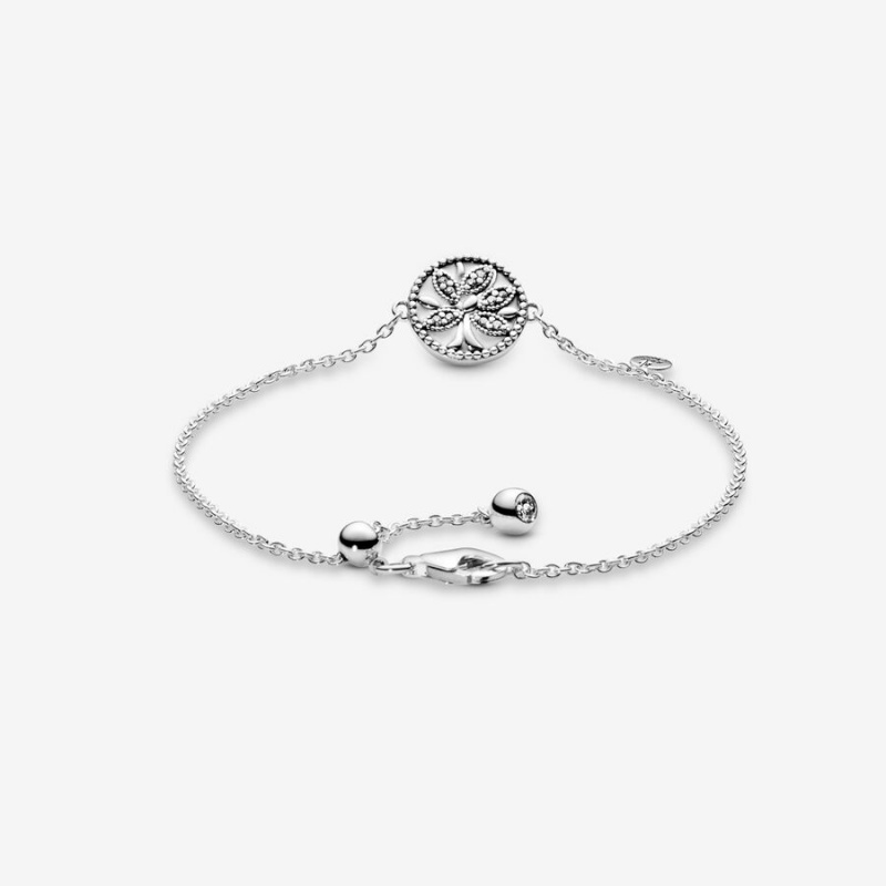 Pandora Sparkling Family Tree Slider Bracelet Sterling Silver | 63047-NUVA