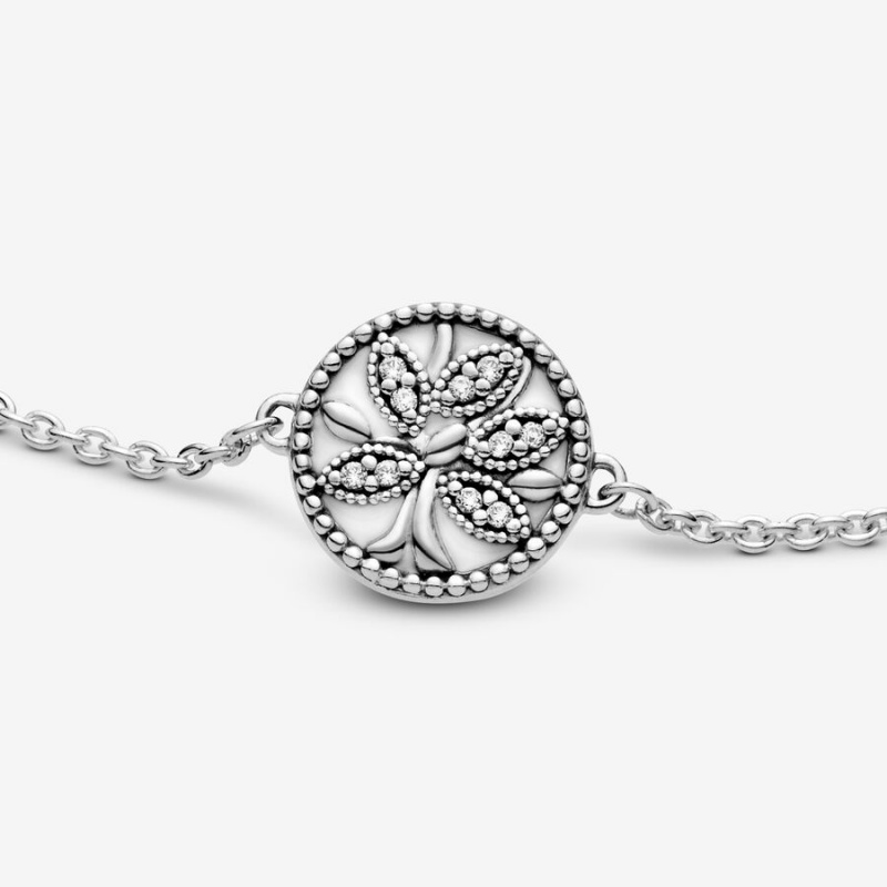 Pandora Sparkling Family Tree Slider Bracelet Sterling Silver | 63047-NUVA