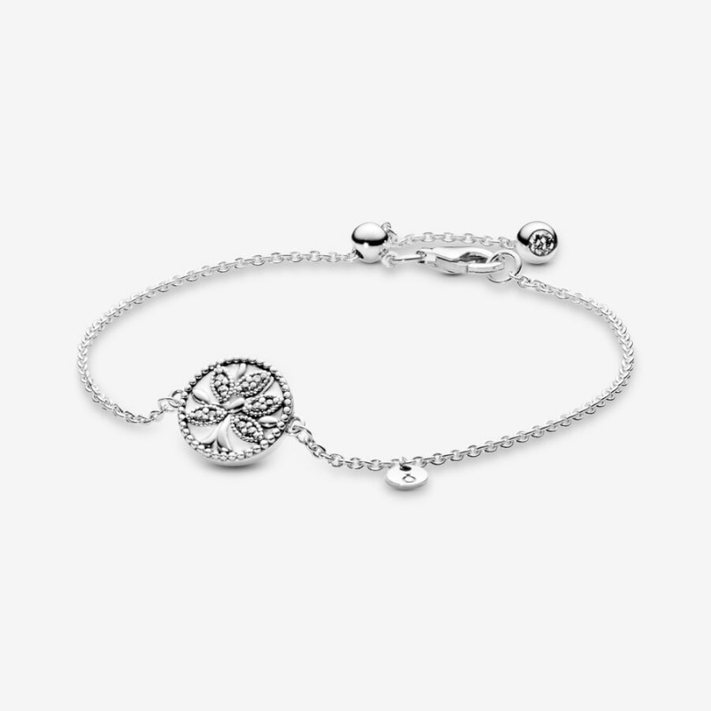 Pandora Sparkling Family Tree Slider Bracelet Sterling Silver | 63047-NUVA