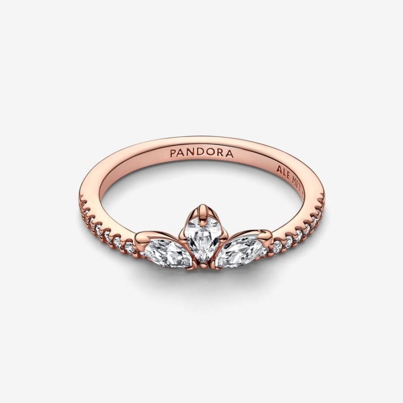 Pandora Sparkling Herbarium Cluster Ring Rose Gold Plated | 09368-HXFU