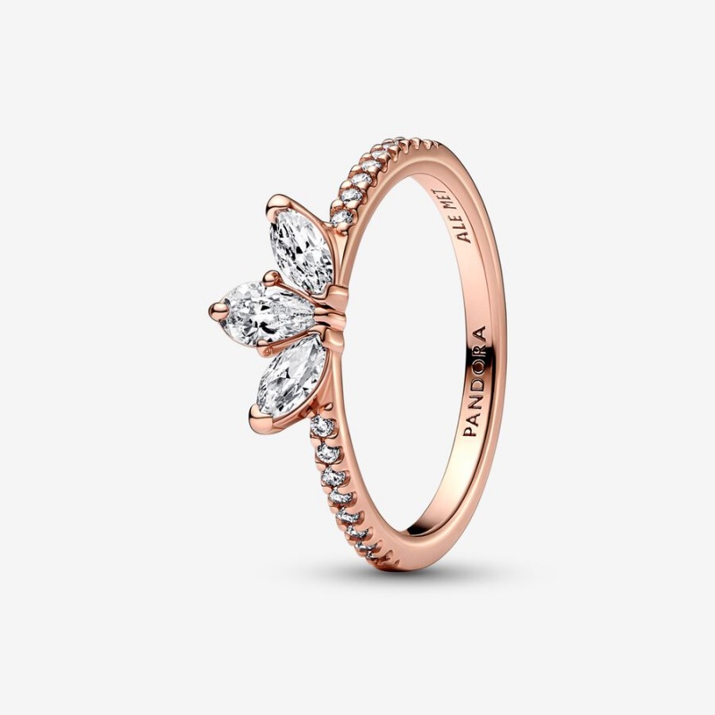 Pandora Sparkling Herbarium Cluster Ring Rose Gold Plated | 09368-HXFU