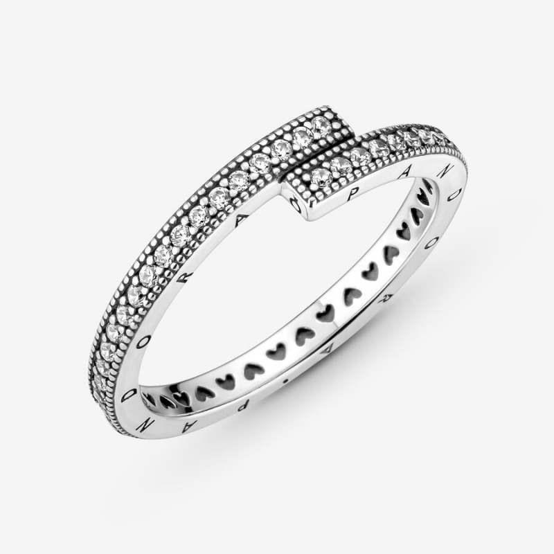 Pandora Sparkling Overlapping Ring Sterling Silver | 08916-JSRM