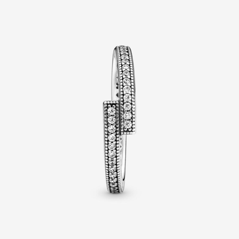 Pandora Sparkling Overlapping Ring Sterling Silver | 08916-JSRM