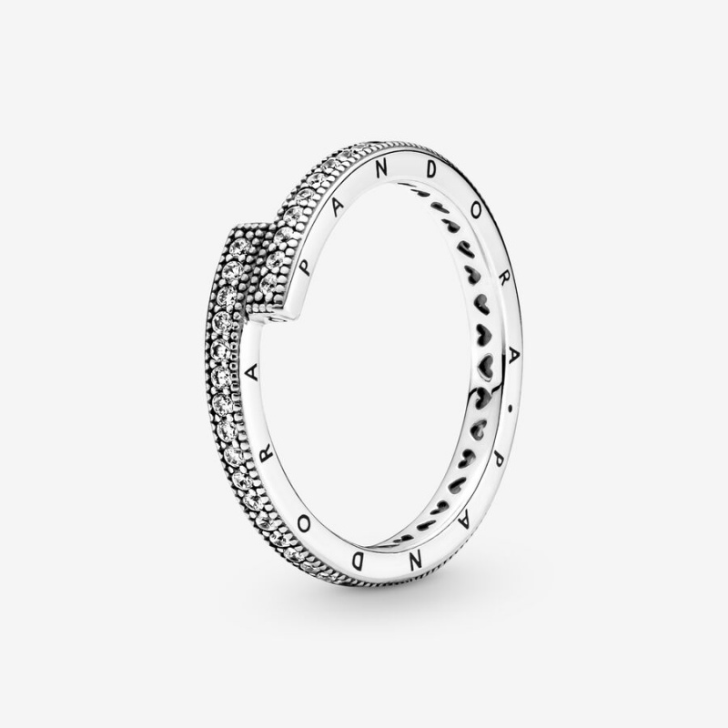 Pandora Sparkling Overlapping Ring Sterling Silver | 08916-JSRM