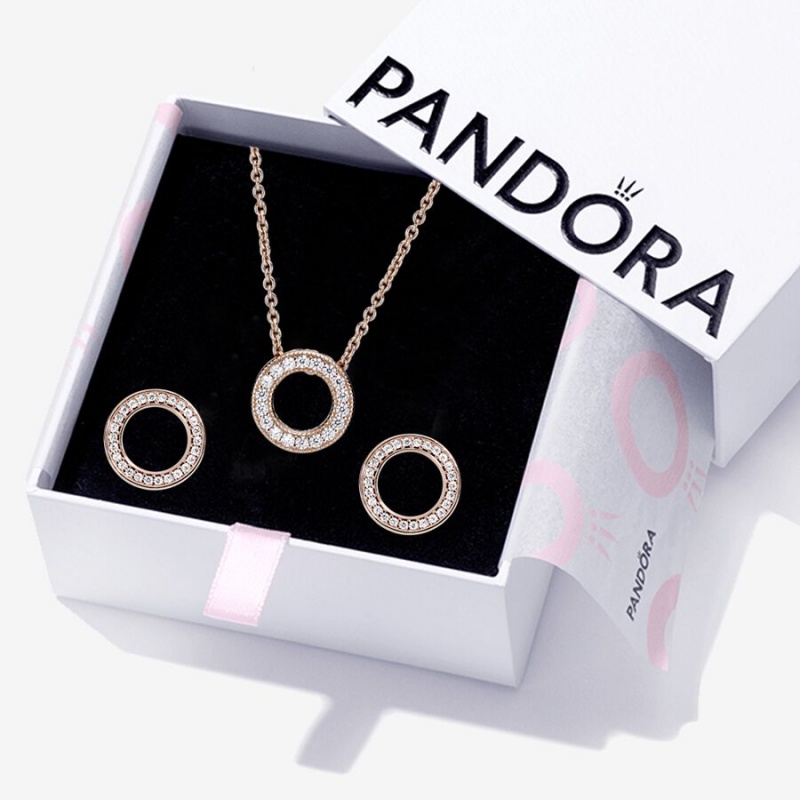 Pandora Sparkling Pave Circle Jewelry Gift Set | 63947-FKYG