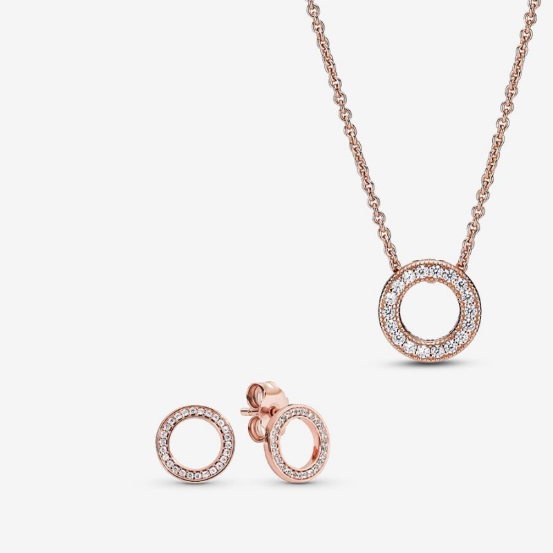 Pandora Sparkling Pave Circle Jewelry Gift Set | 63947-FKYG