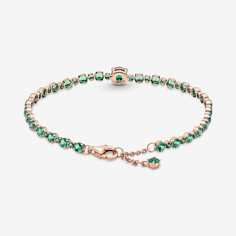 Pandora Sparkling Pavé Tennis Bracelet Rose Gold Plated | 93820-YJXM