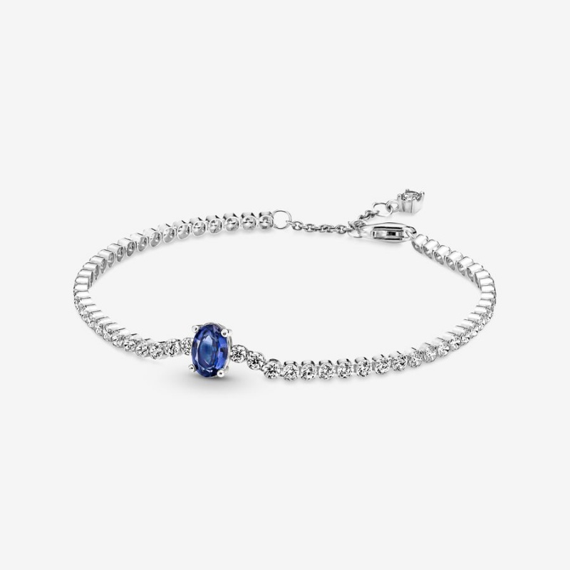 Pandora Sparkling Pavé Tennis Bracelet Sterling Silver | 91386-WSGY