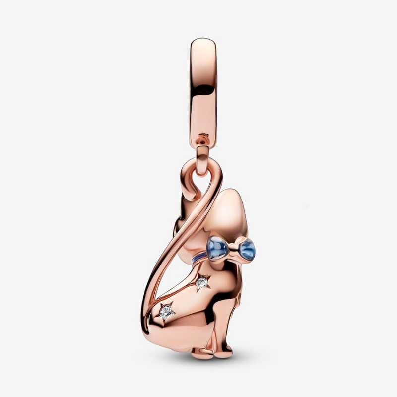 Pandora Sparkling Pet Cat Dangle Charm Rose Gold Plated | 78932-QFAN