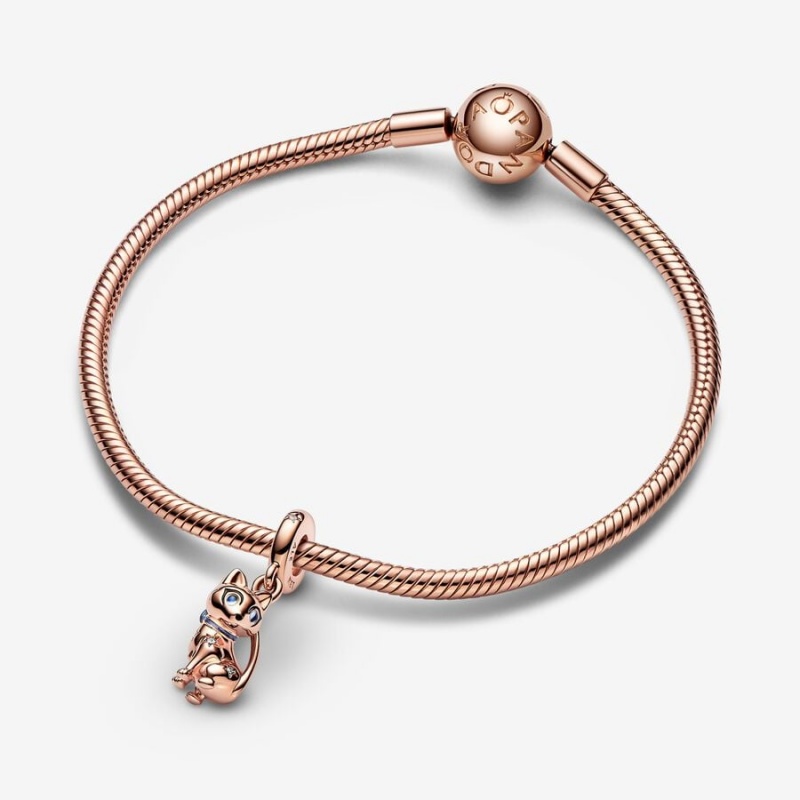 Pandora Sparkling Pet Cat Dangle Charm Rose Gold Plated | 78932-QFAN