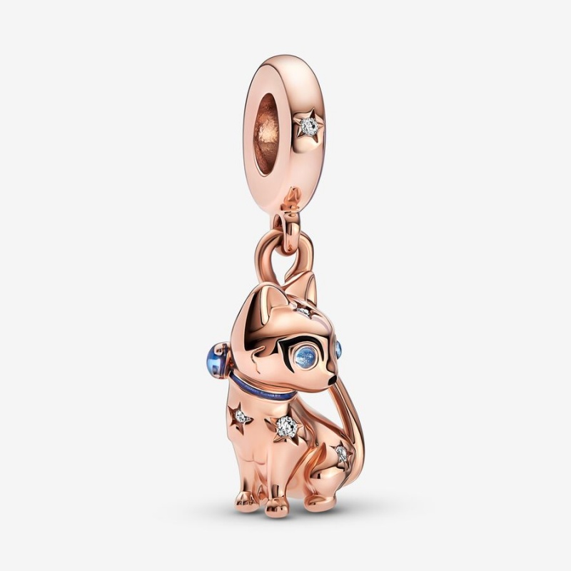 Pandora Sparkling Pet Cat Dangle Charm Rose Gold Plated | 78932-QFAN