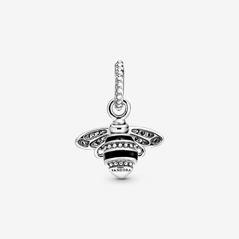 Pandora Sparkling Queen Bee Pendant Sterling Silver | 85263-WHQD