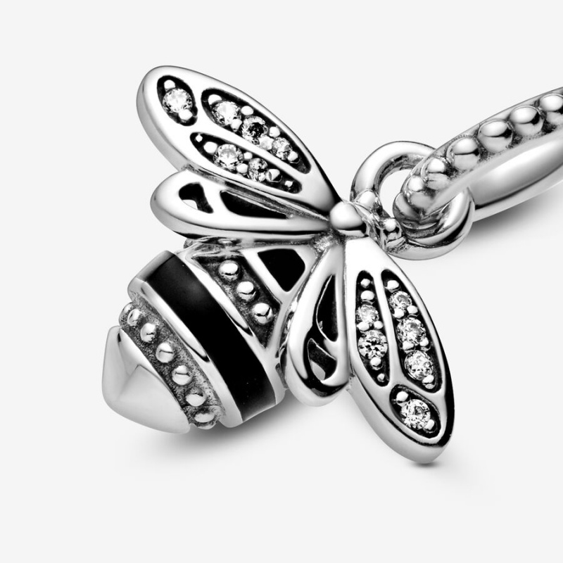 Pandora Sparkling Queen Bee Pendant Sterling Silver | 85263-WHQD