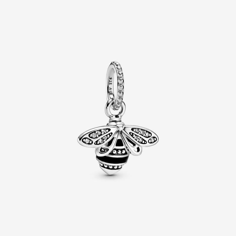 Pandora Sparkling Queen Bee Pendant Sterling Silver | 85263-WHQD