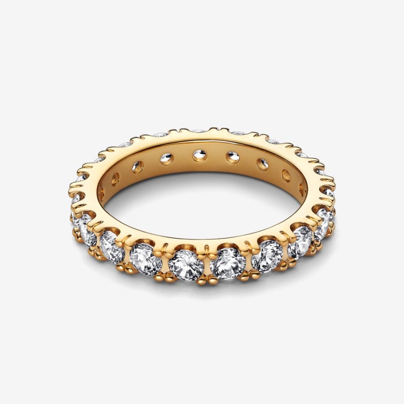 Pandora Sparkling Row Eternity Ring Gold Plated | 51327-QZNB