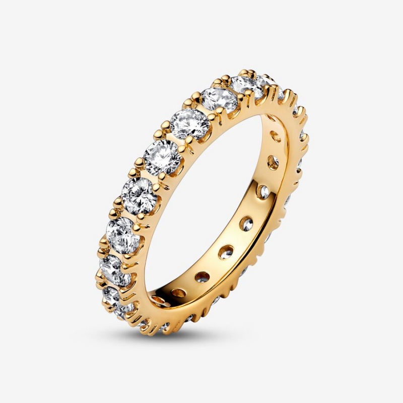 Pandora Sparkling Row Eternity Ring Gold Plated | 51327-QZNB