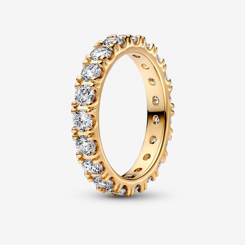 Pandora Sparkling Row Eternity Ring Gold Plated | 51327-QZNB