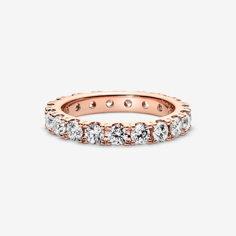 Pandora Sparkling Row Eternity Ring Rose Gold Plated | 34517-PWTB