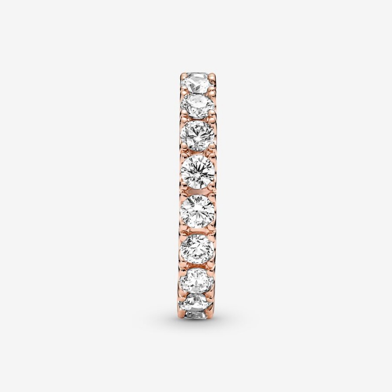 Pandora Sparkling Row Eternity Ring Rose Gold Plated | 34517-PWTB