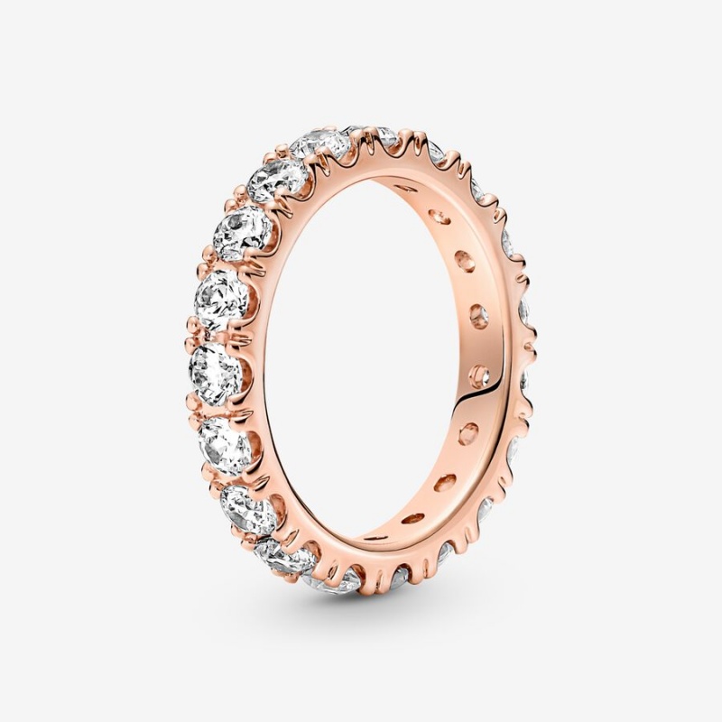 Pandora Sparkling Row Eternity Ring Rose Gold Plated | 34517-PWTB