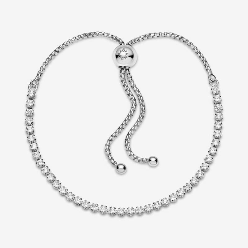 Pandora Sparkling Slider Tennis Bracelet Sterling Silver | 26483-AVDP