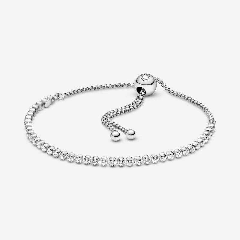 Pandora Sparkling Slider Tennis Bracelet Sterling Silver | 26483-AVDP