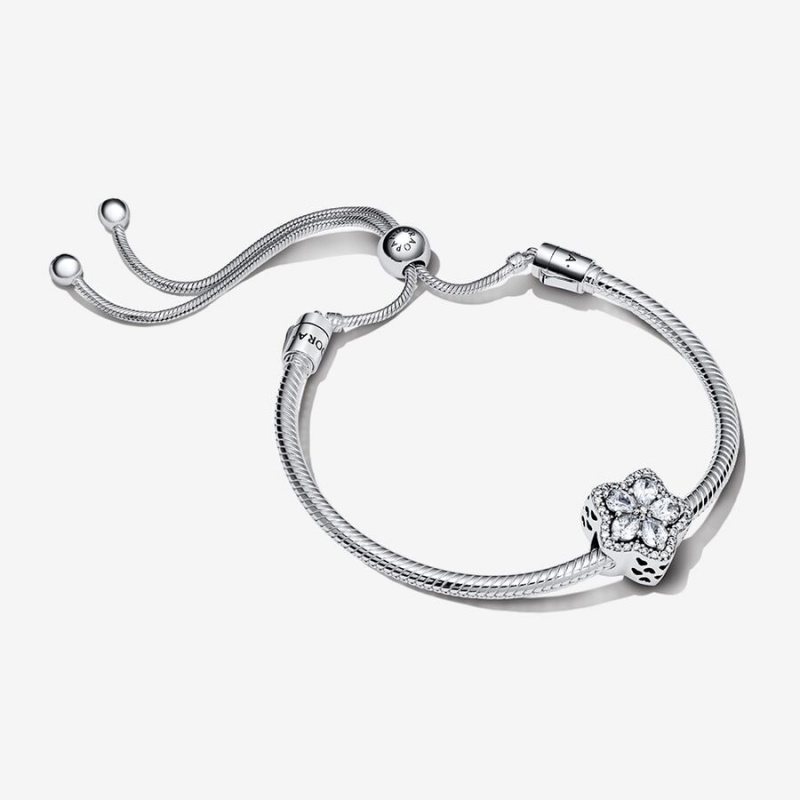 Pandora Sparkling Snowflake Sliding Bracelet Set | 90832-FQVS