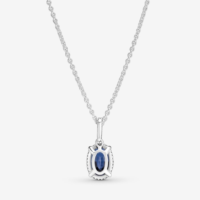 Pandora Sparkling Statement Halo Pendant Necklace Sterling Silver | 26351-PVTI