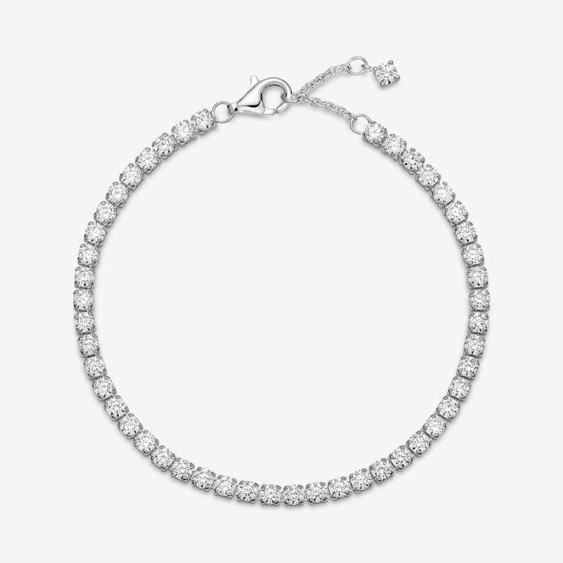 Pandora Sparkling Tennis Bracelet Sterling Silver | 81725-ZYWQ