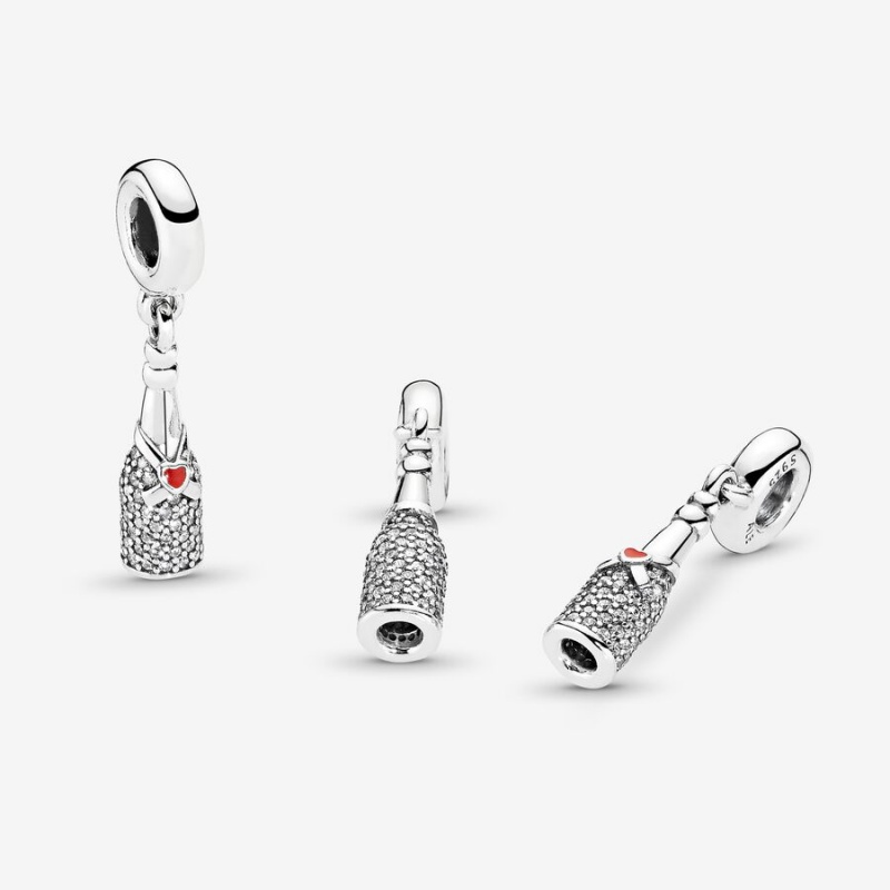 Pandora Sparkling Wine Bottle Dangle Charm Sterling Silver | 34176-SDWA