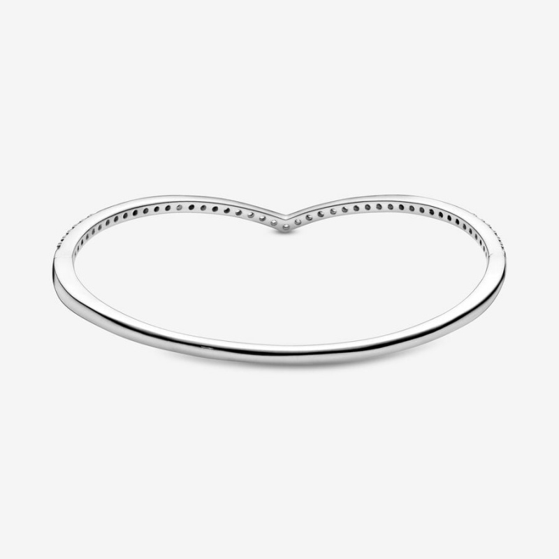 Pandora Sparkling Wishbone Bangle Sterling Silver | 89573-MADV