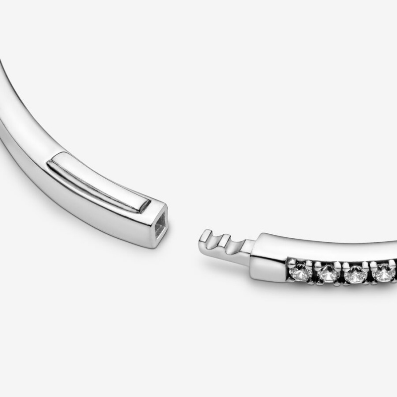 Pandora Sparkling Wishbone Bangle Sterling Silver | 89573-MADV