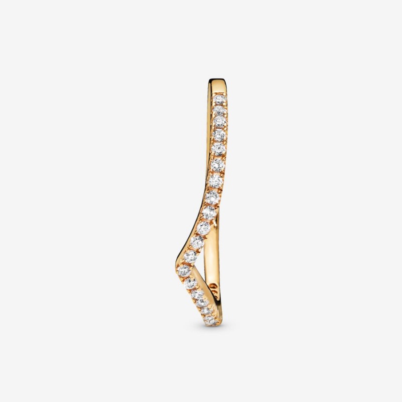 Pandora Sparkling Wishbone Ring Gold Plated | 09831-INFC