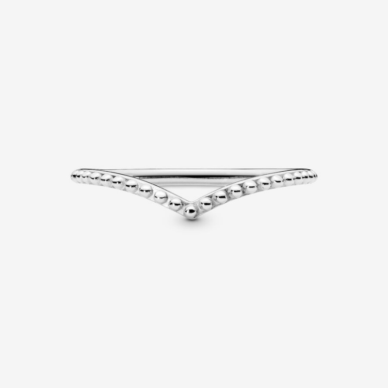 Pandora Sparkling Wishbone Stacking Ring Set Sterling Silver | 09812-AJES