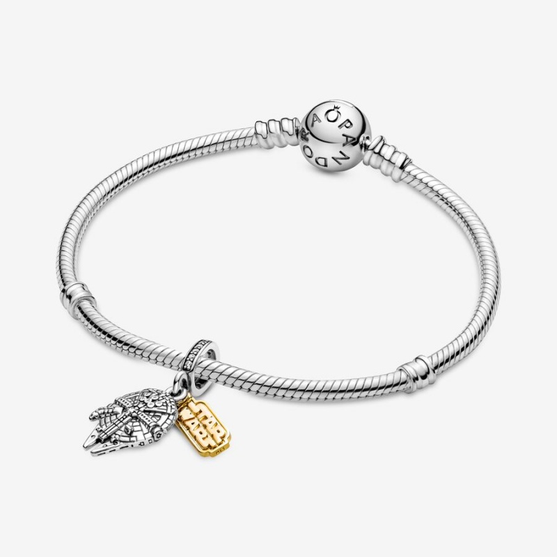 Pandora Star Wars Millennium Falcon Dangle Charm Two-tone | 96152-DARN