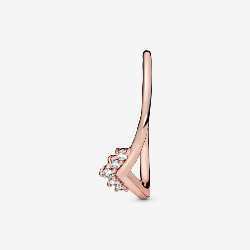 Pandora Tiara Wishbone Ring Rose Gold Plated | 94086-YLPD