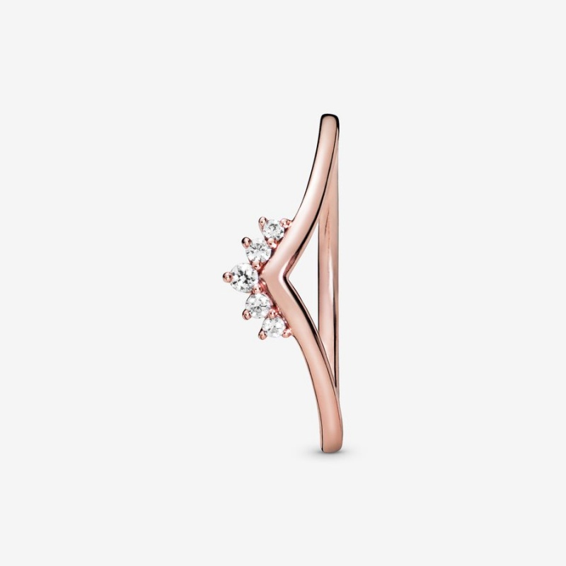 Pandora Tiara Wishbone Ring Rose Gold Plated | 94086-YLPD